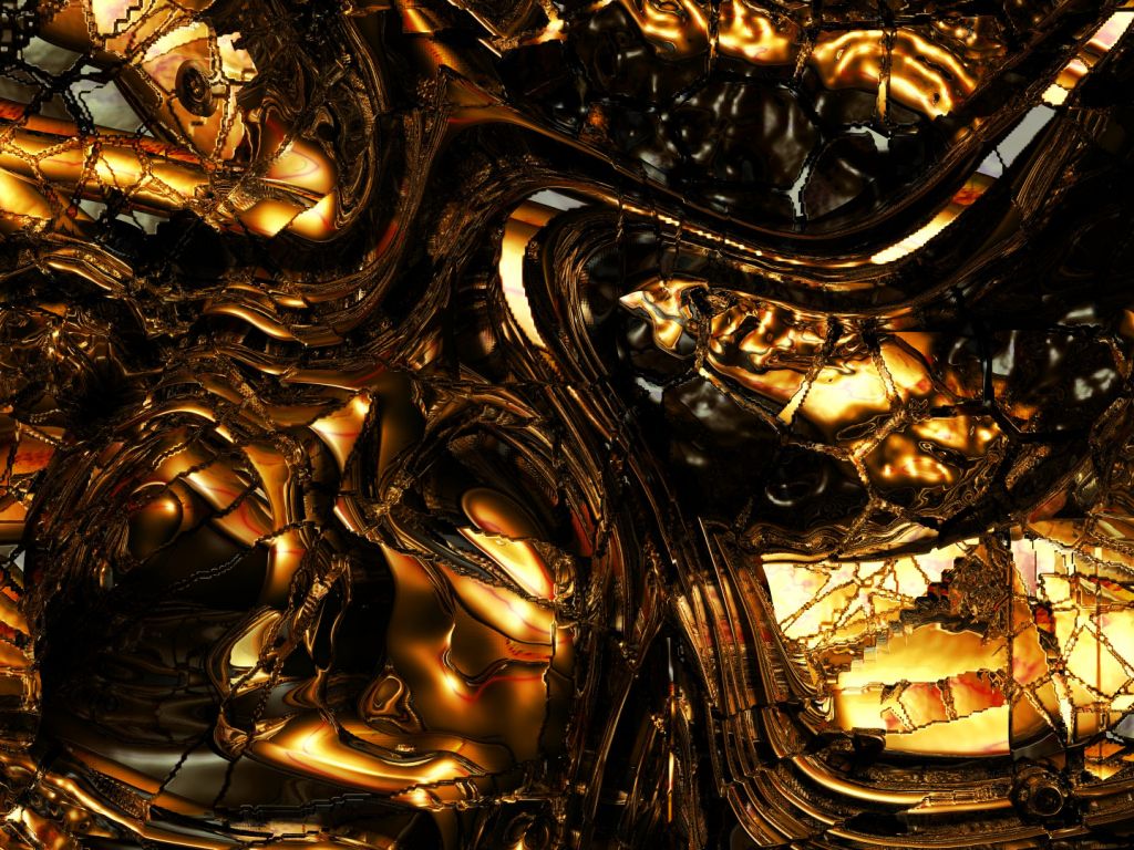 Astratto oro fuso frattale, 1024x768 HD, PC Desktop