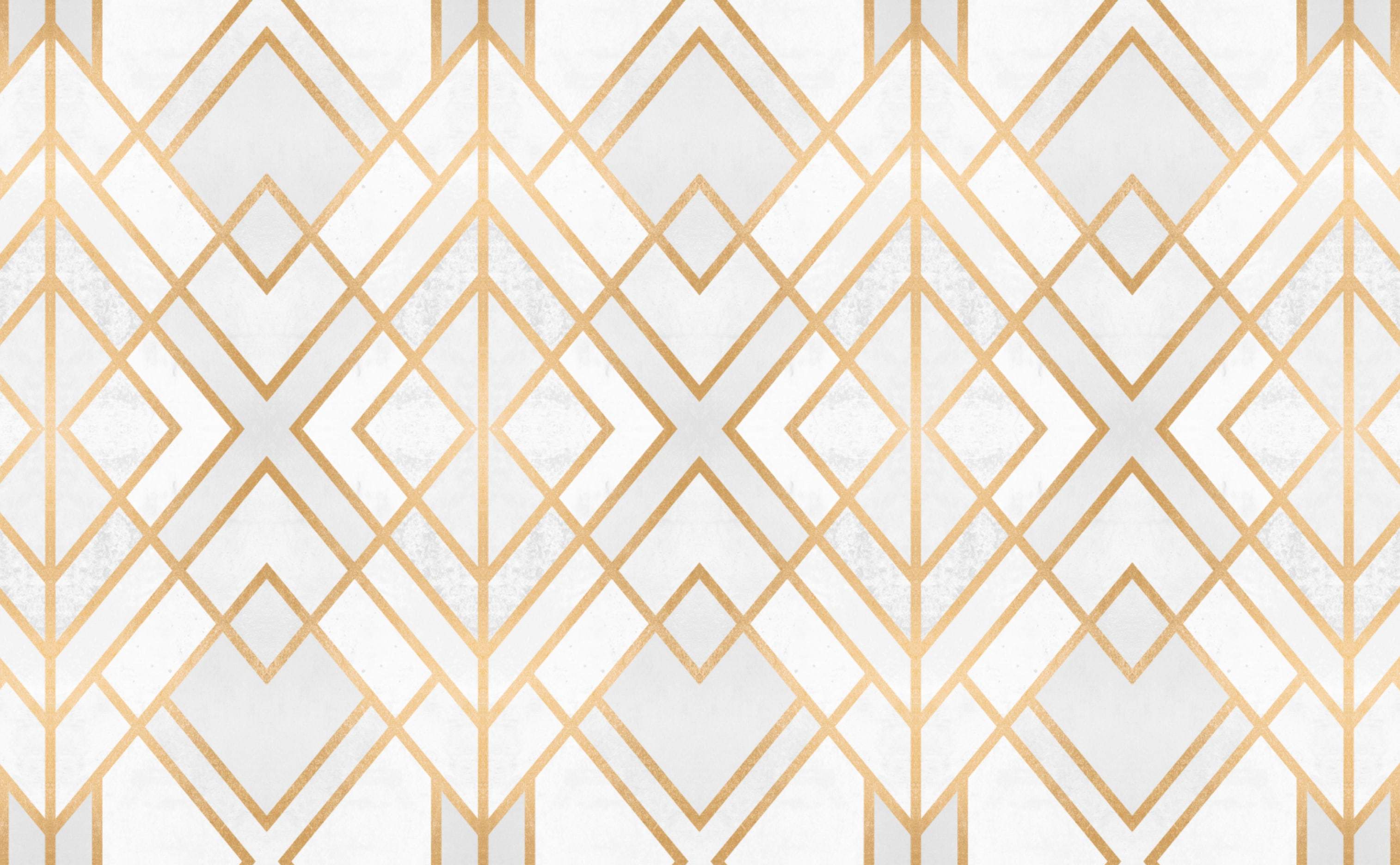 Motivo geometrico Art Deco dorato, 3028x1872 2K, Desktop
