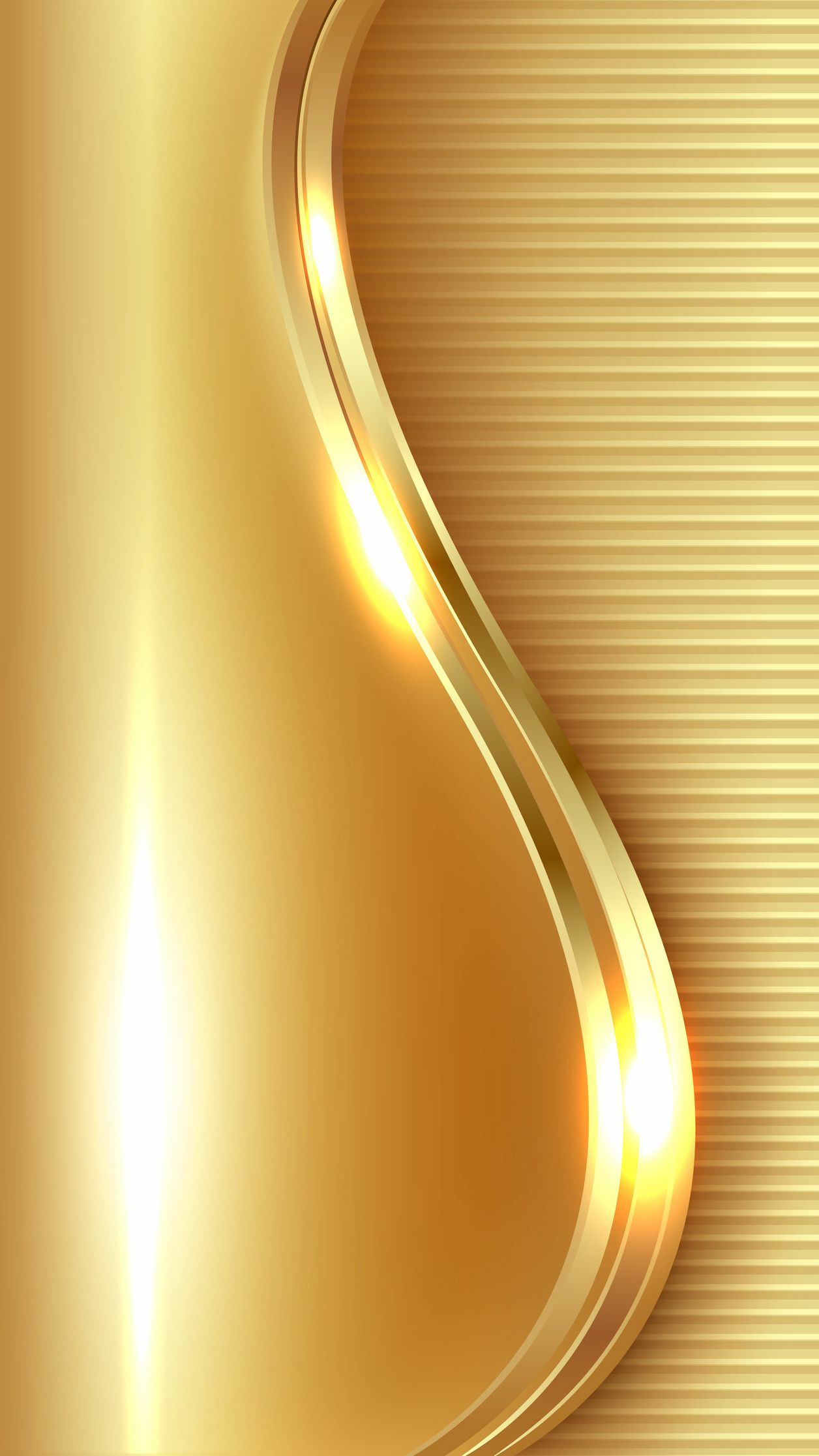 Onda dorata astratta, 1256x2233 Verticale, Telefono