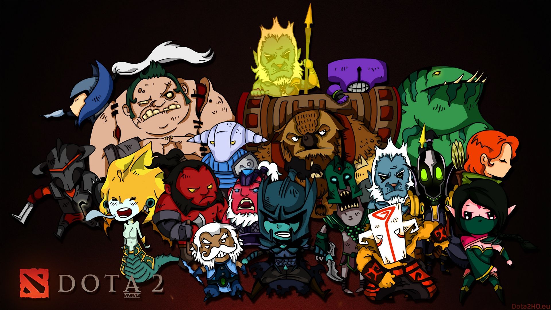 Dota 2 eroi chibi art, 1920x1080 Full HD, PC Desktop