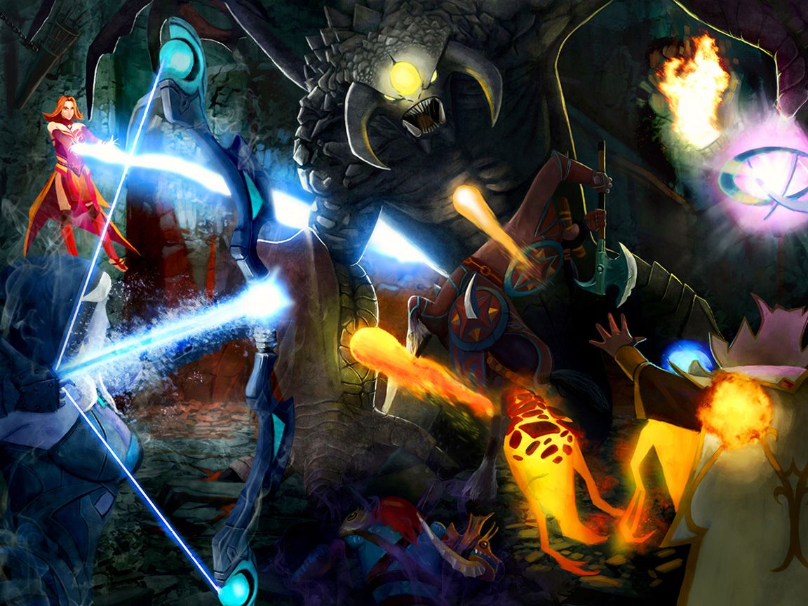 Eroi Dota 2 in battaglia, 1152x864 HD, Laptop
