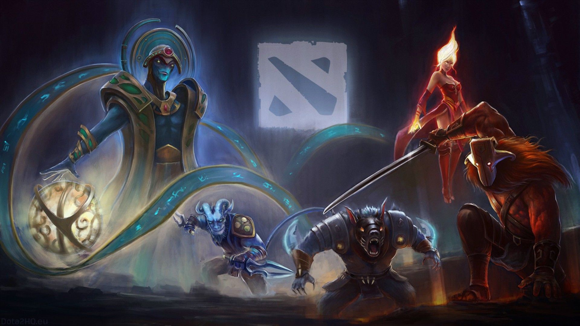 Eroi Dota 2 con logo, 1920x1080 Full HD 1080p, PC Desktop
