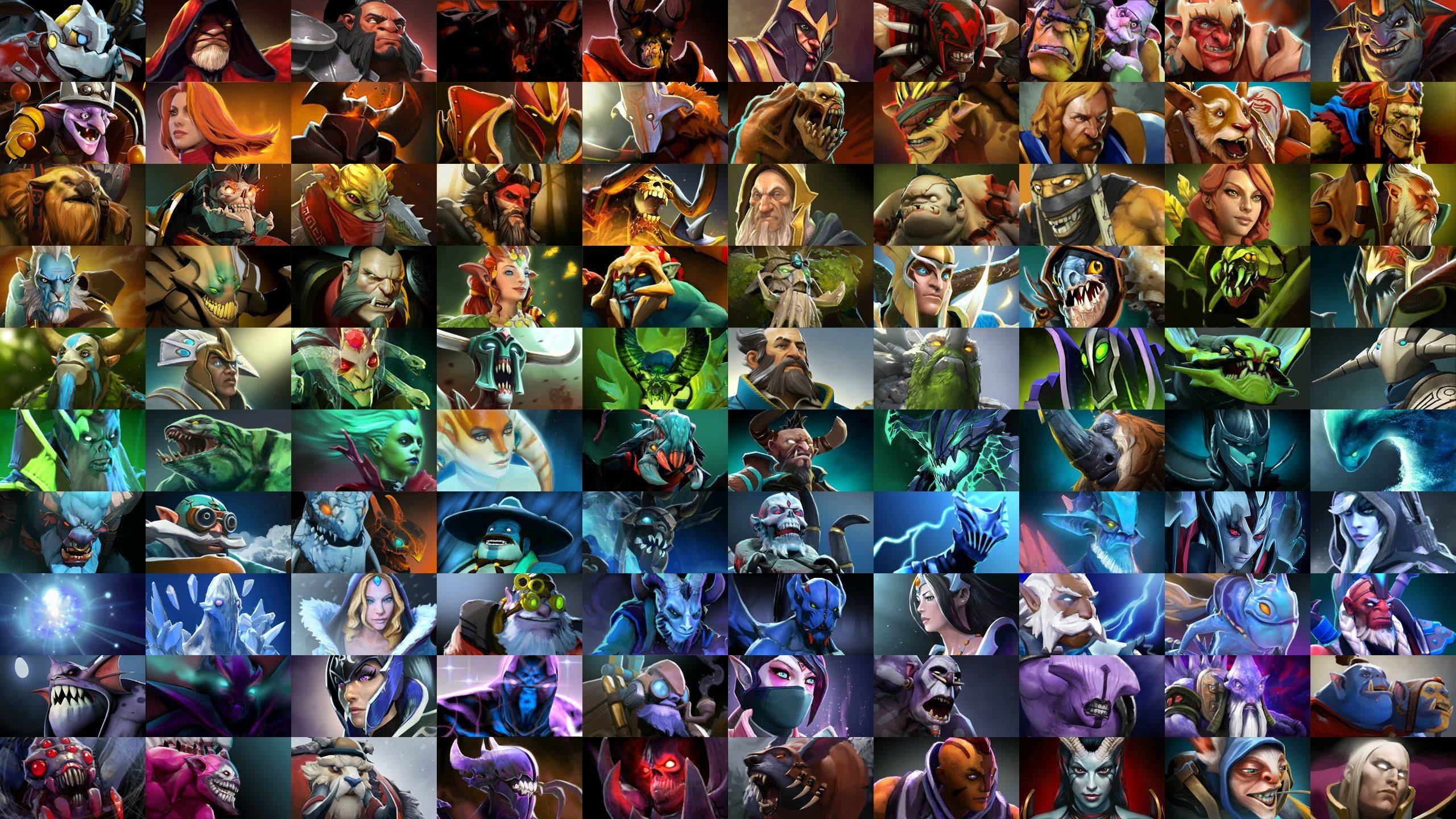 Collage eroi Dota 2, 2560x1440 2K QHD, Monitor Gaming