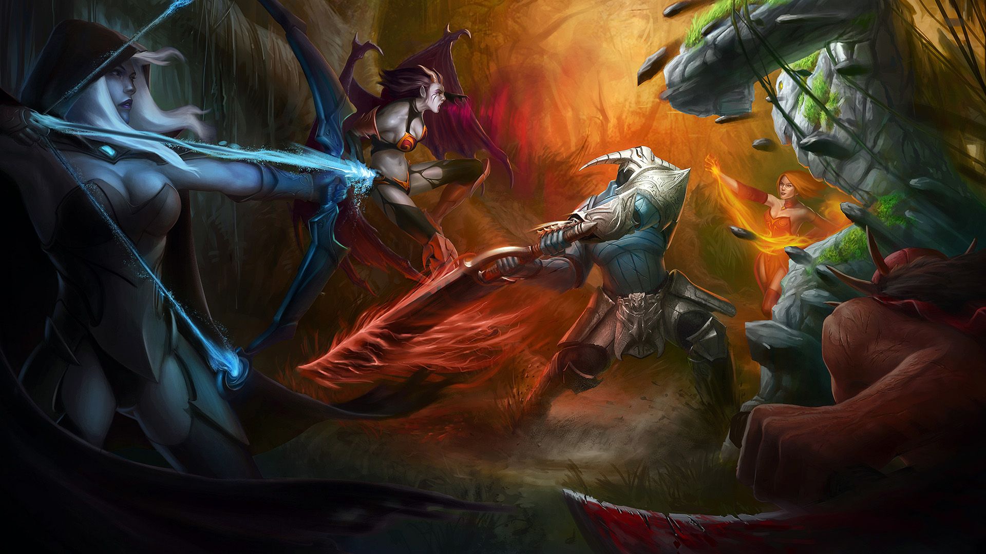 Eroi Dota 2 in battaglia, 1920x1080 Full HD 1080p, Desktop