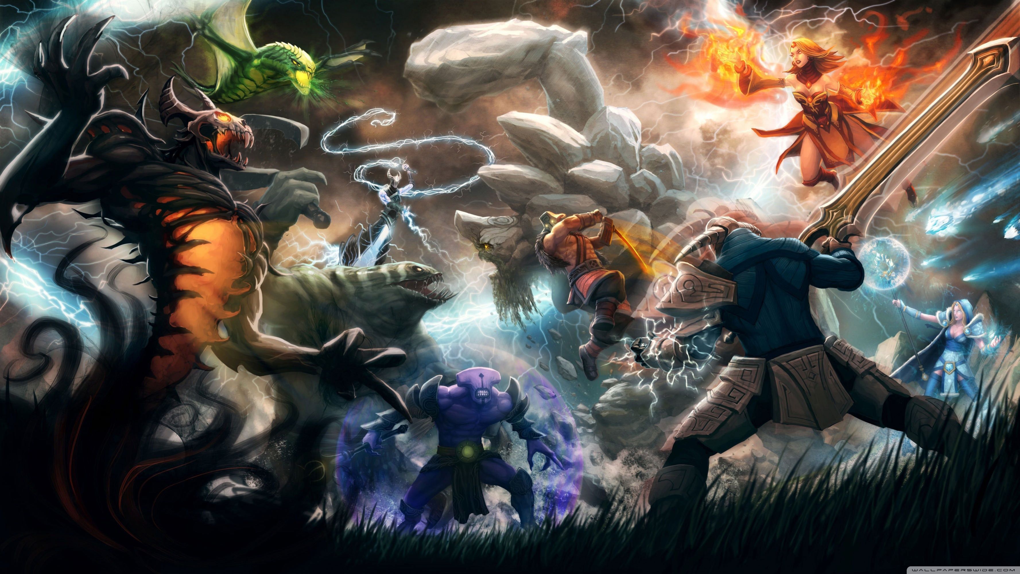 Eroi Dota 2 battaglia, 3554x1999 WQXGA, Desktop