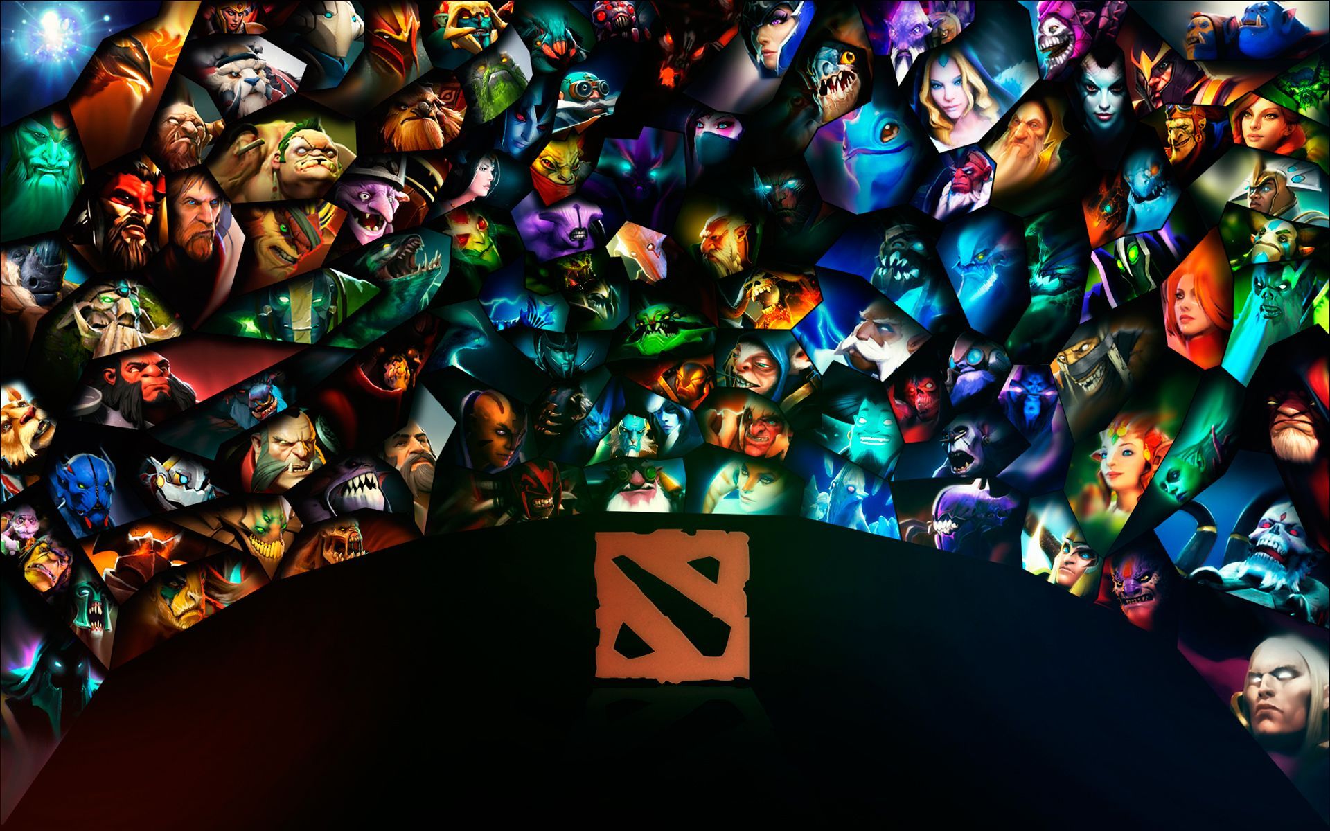 Eroi Dota 2 logo mosaico, 1920x1200 Full HD+ WUXGA, Desktop