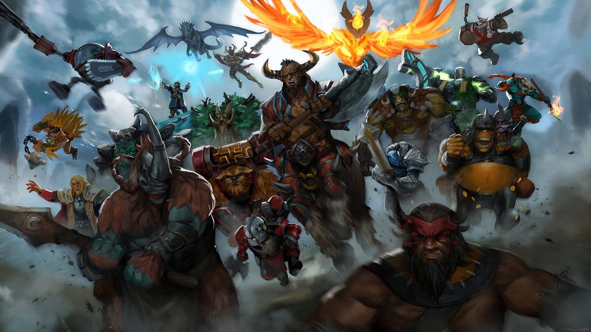 Eroi Dota 2 in battaglia, 1920x1080 Full HD, PC Desktop