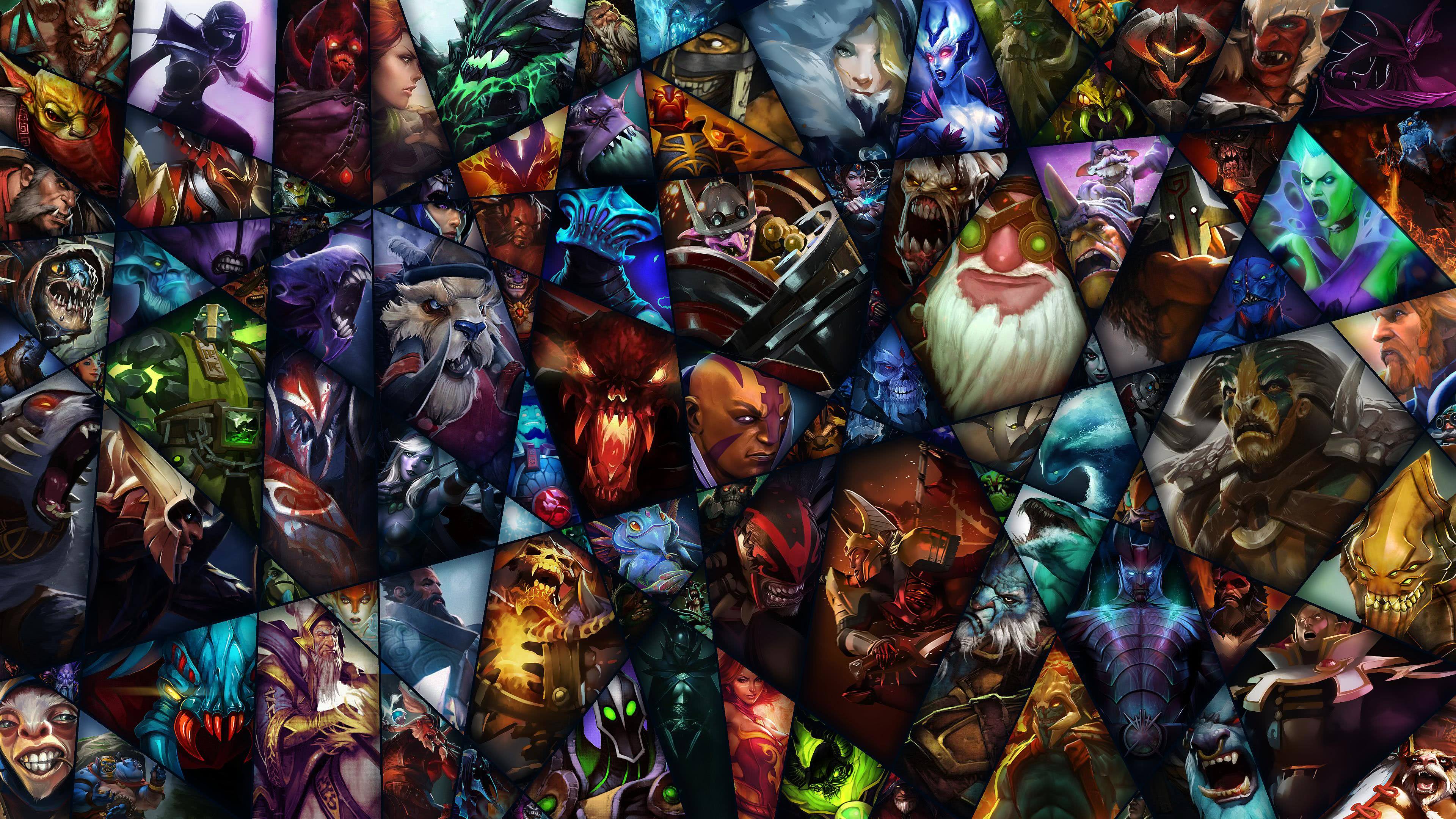 Mosaico eroi Dota 2, 3840x2160 4K, Desktop 4K