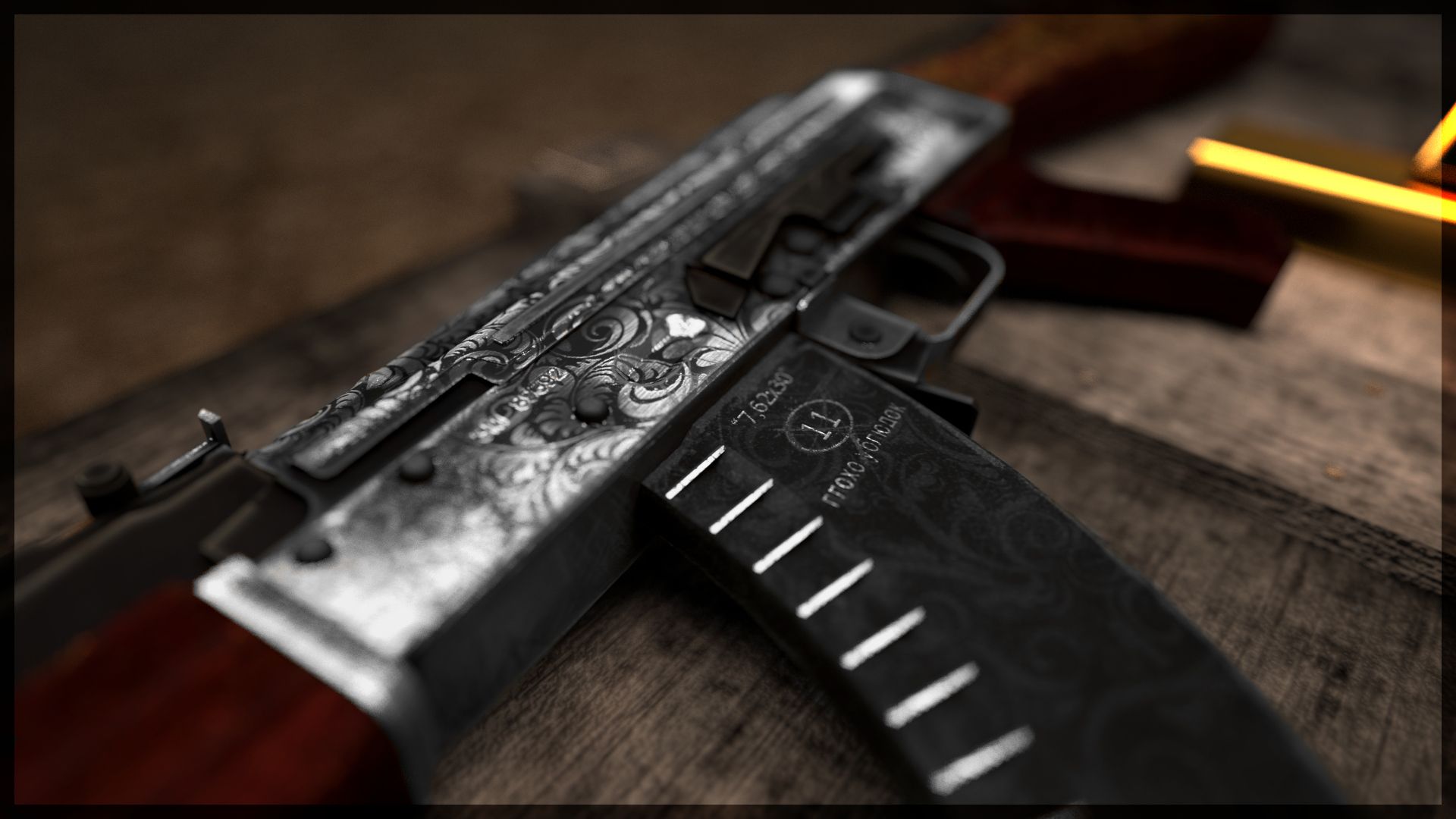 Fucile AK-47 con incisioni, 1920x1080 1080p, Laptop