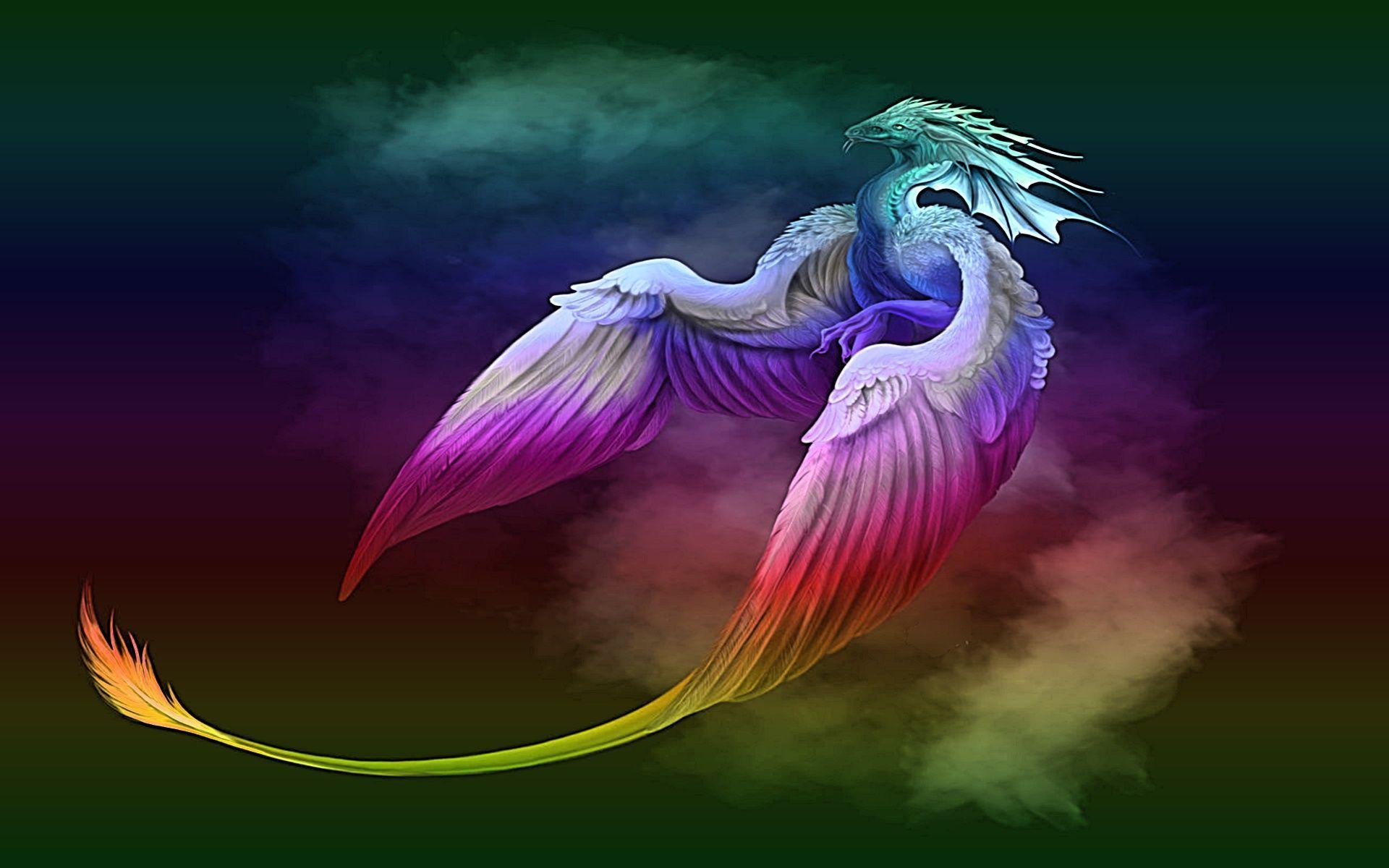 Drago arcobaleno con ali, 1920x1200 WUXGA, Desktop