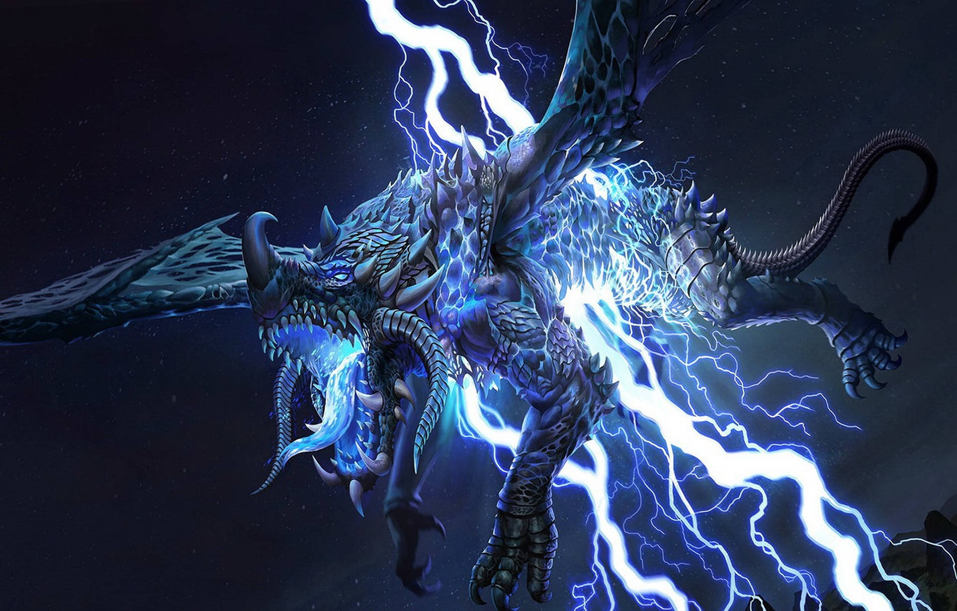 Drago blu con fulmini, 1920x1226 Full HD+ WUXGA, Laptop