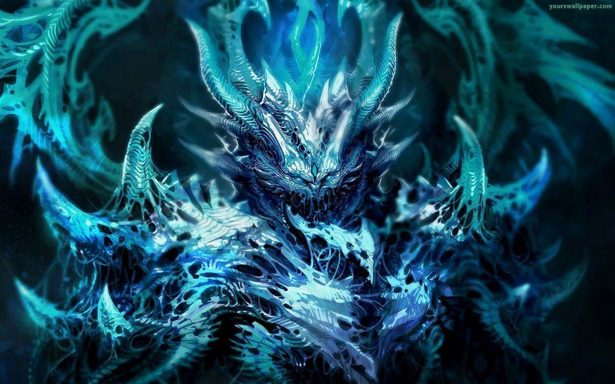 Drago di ghiaccio blu 3D, 1222x763 HD, PC