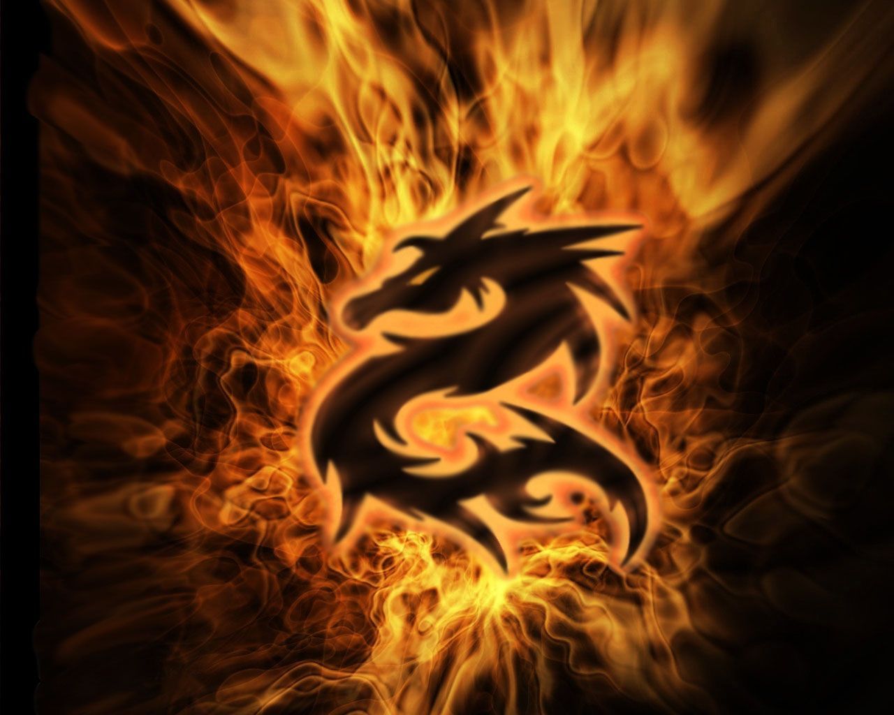 Drago nero tra fiamme, 1280x1024 720p, Laptop