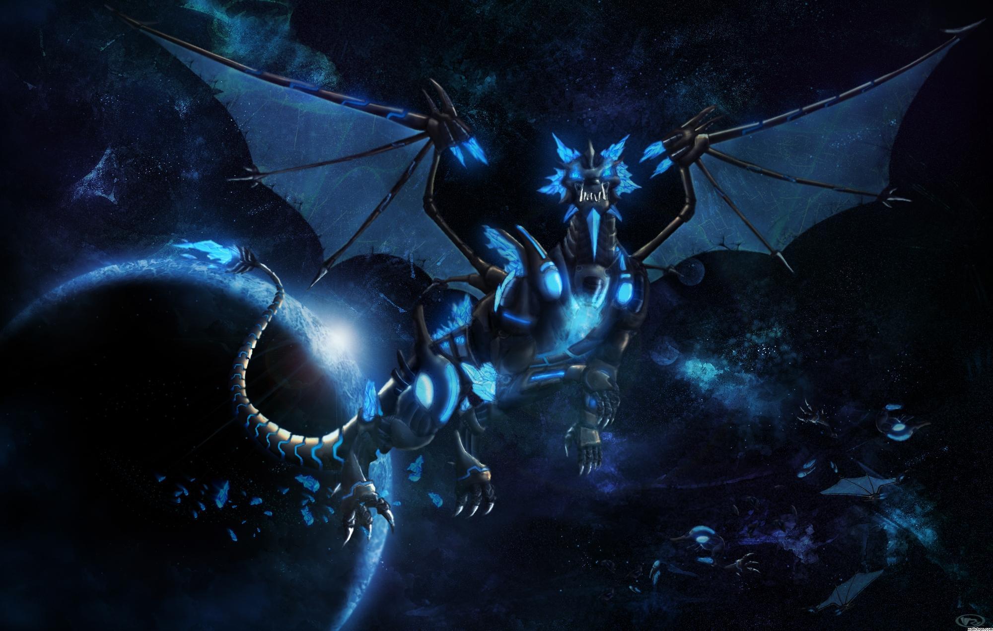 Drago blu spaziale, 2000x1271 Hi-Res, Desktop