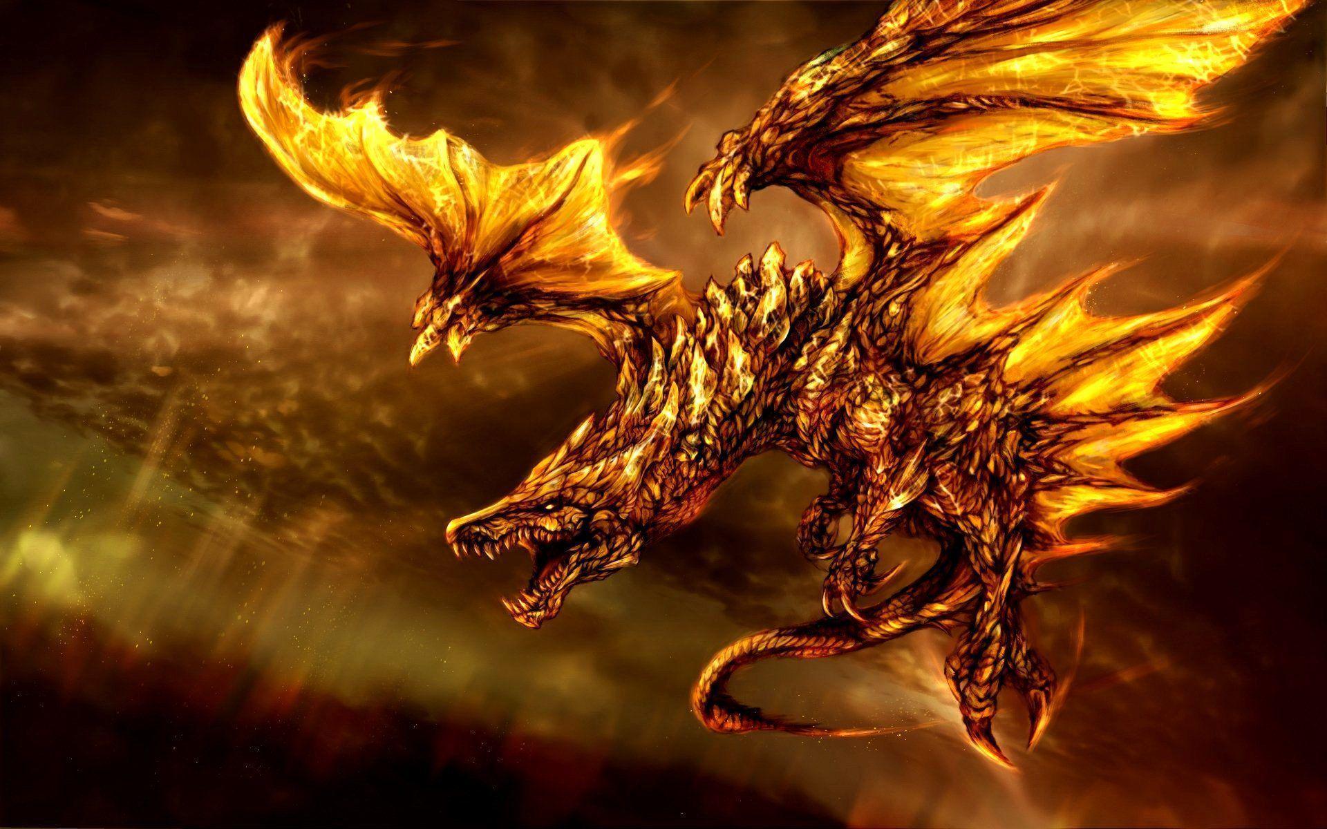 Drago di fuoco dorato, 1920x1200 Full HD+, iMac