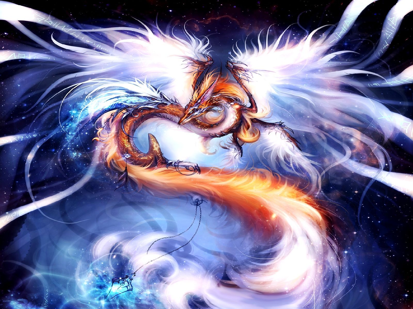 Drago fantasy bianco e arancione, 1600x1200 900p, MacBook Air