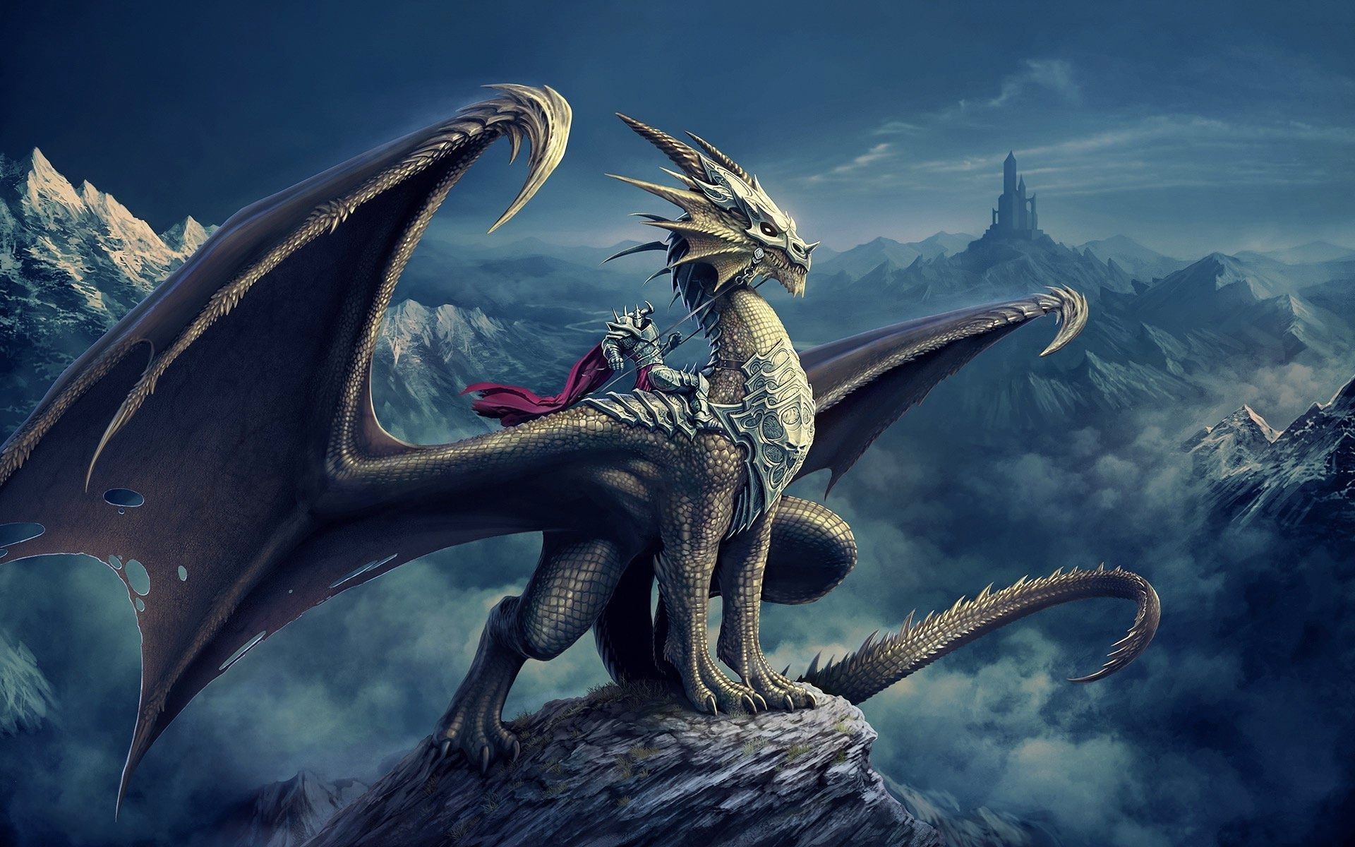 Drago su roccia montagna, 1920x1200 Full HD+ WUXGA, Desktop