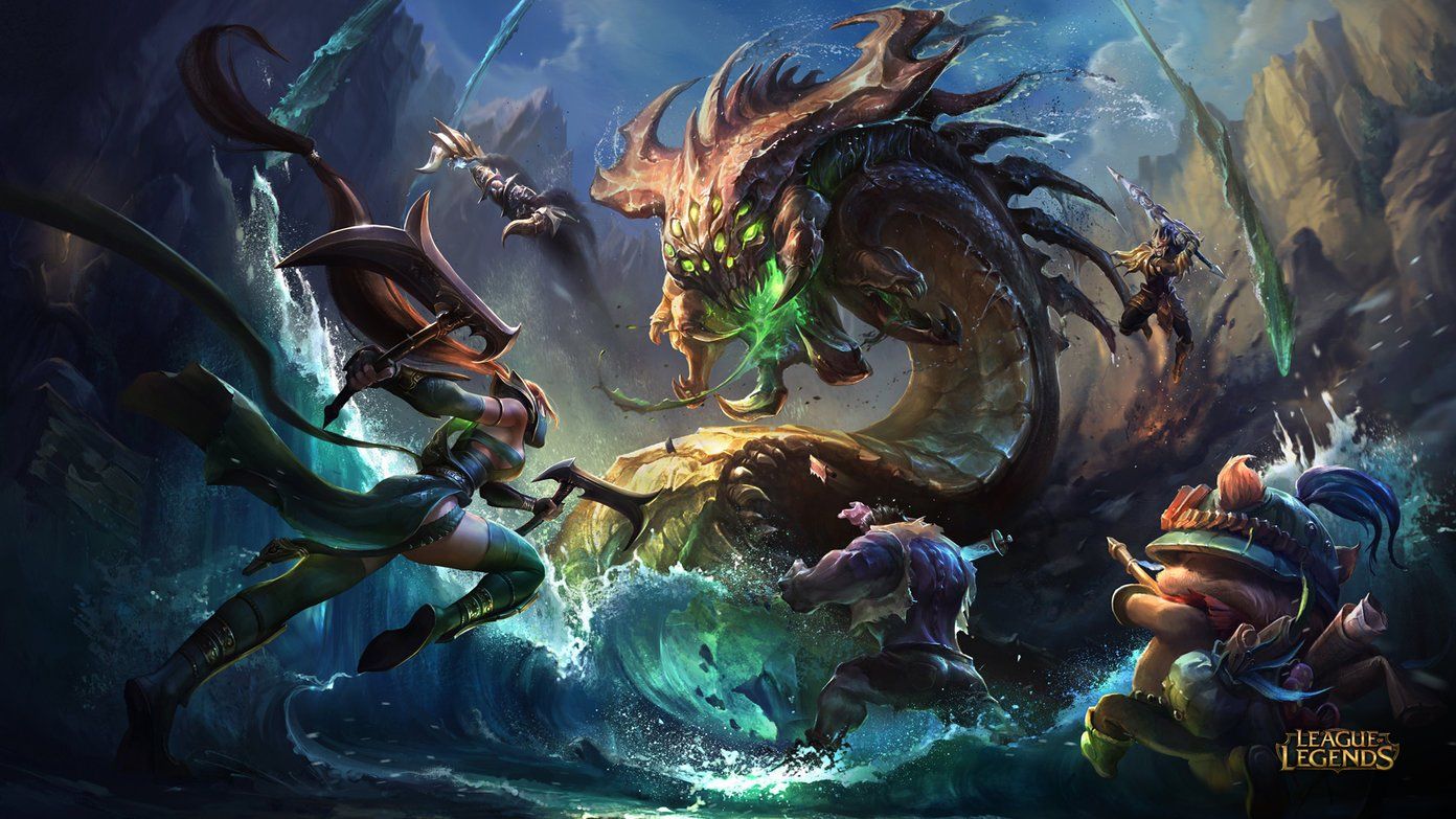 Drago acquatico League of Legends, Riot Games, 1392x783 720p, Laptop