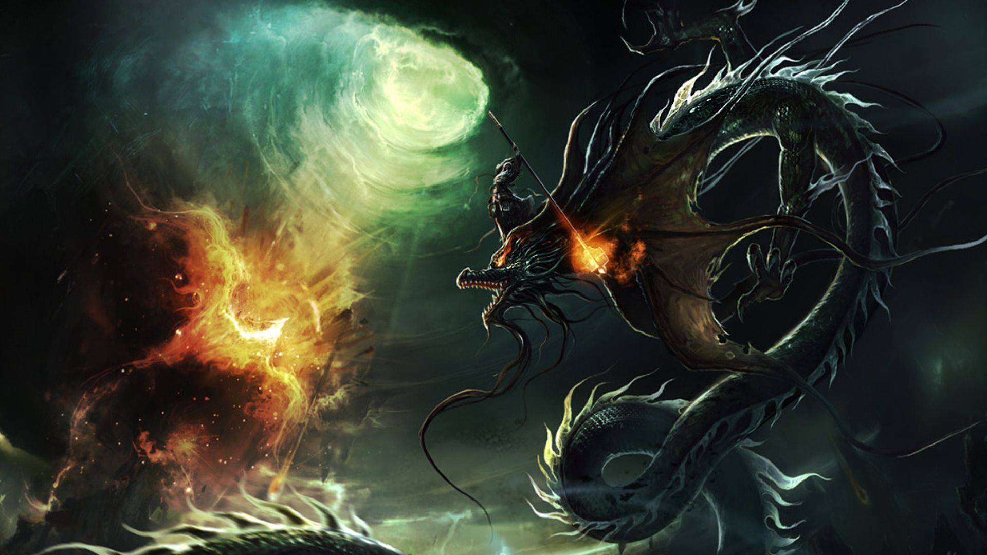 Drago bianco fantasy nebulosa, 1920x1080 Full HD 1080p, Desktop