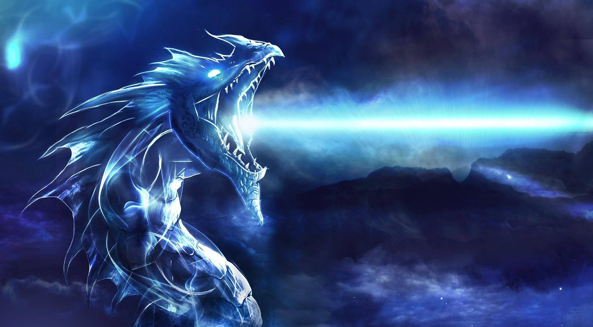 Drago blu ghiaccio ruggente, 1920x1060 1080p, Laptop