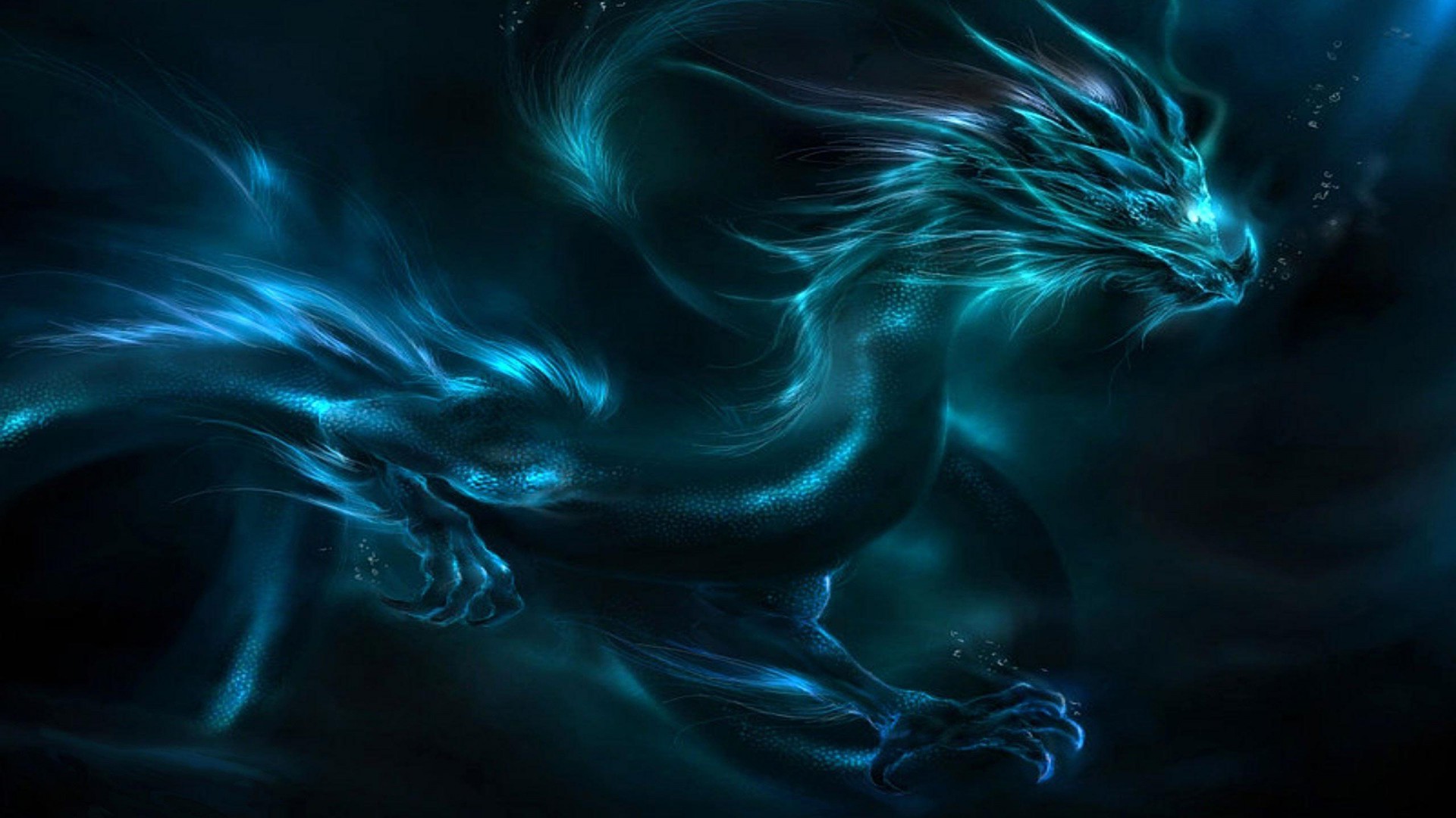 Drago blu luminoso astratto, 1920x1080 Full HD 1080p, PC Desktop