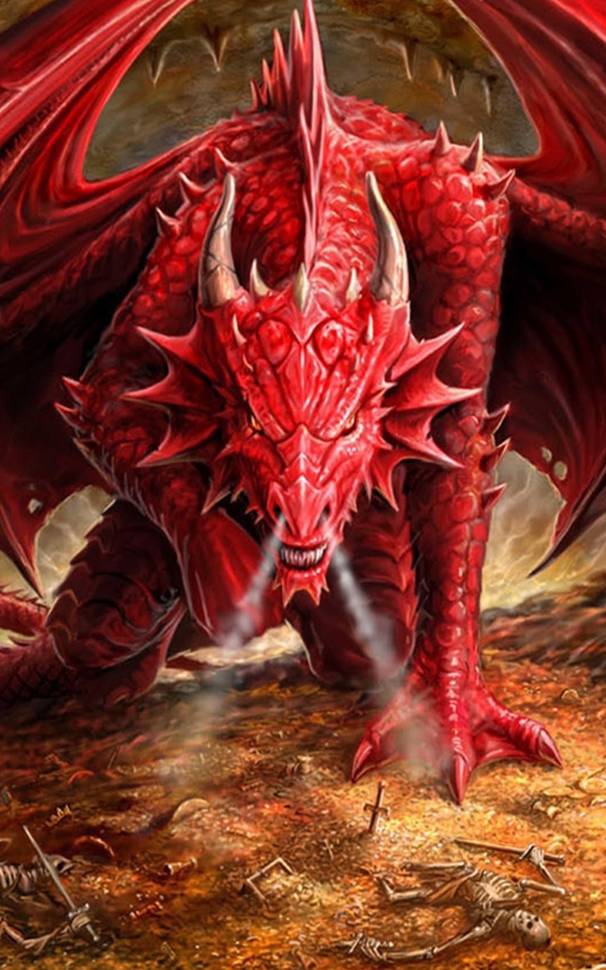 Drago rosso ruggente, 2400x3840 Full HD Verticale, iPhone