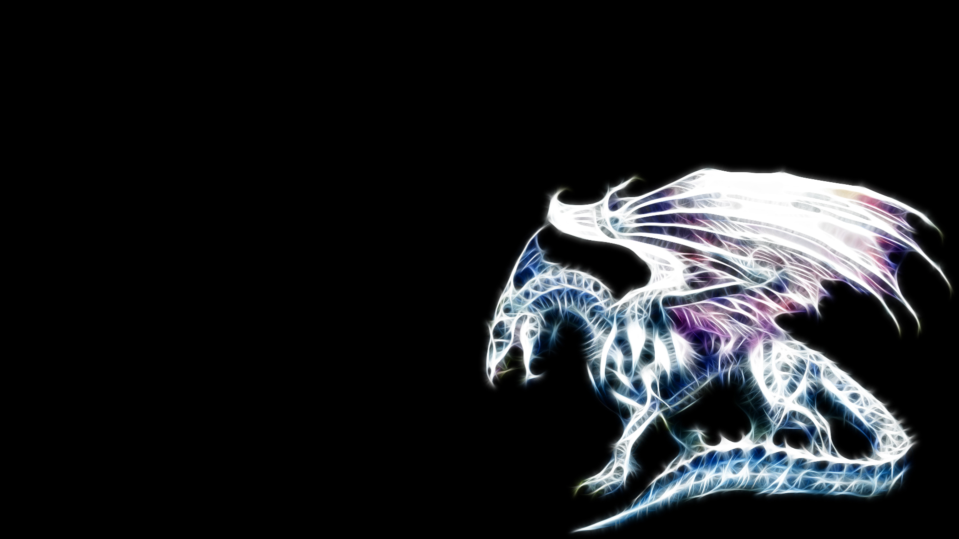 Drago fractal luminoso blu, 1920x1080 Full HD 1080p, Laptop