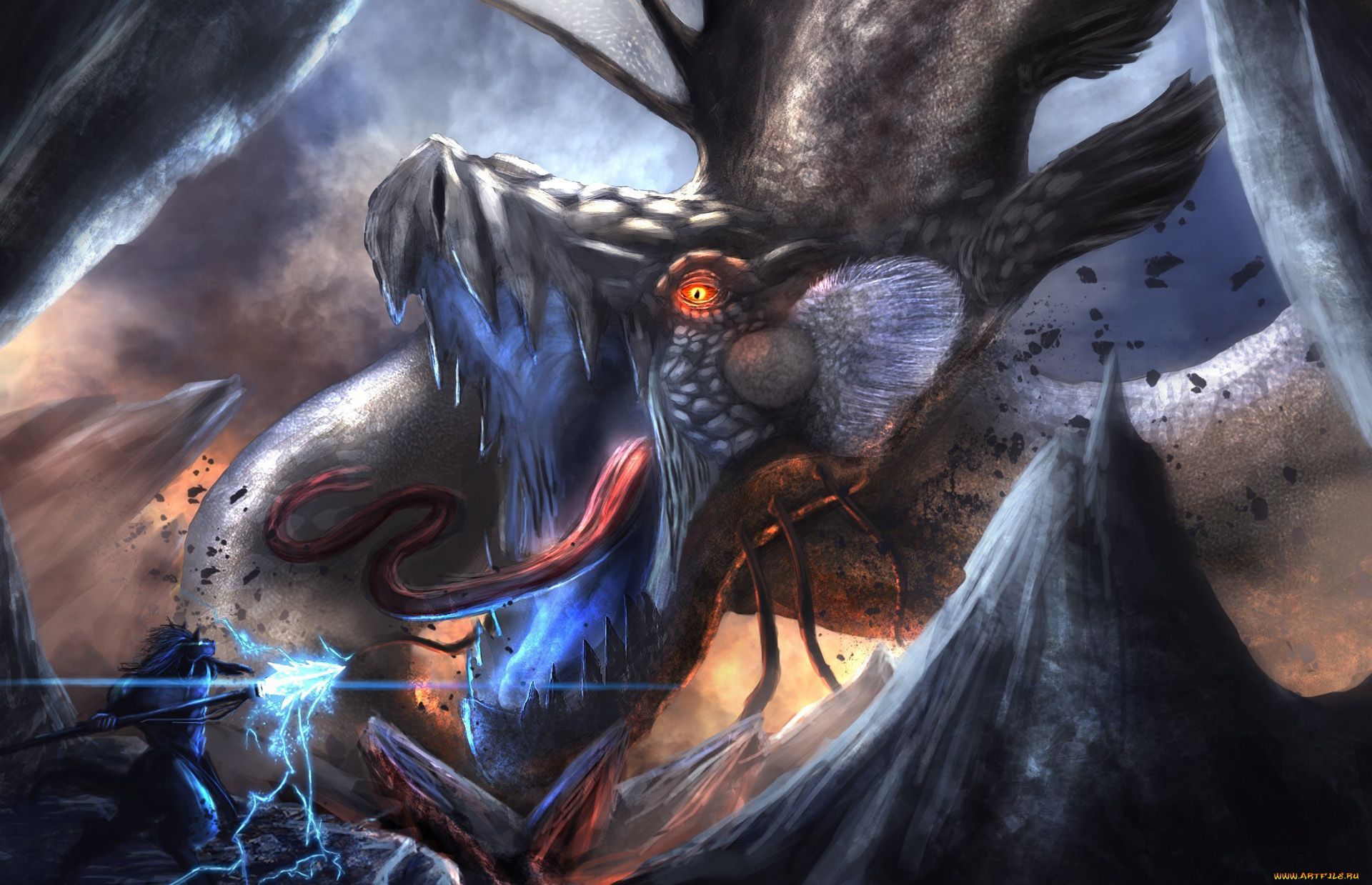 Drago epico con fulmini, 1920x1239 Full HD+ WUXGA, Desktop