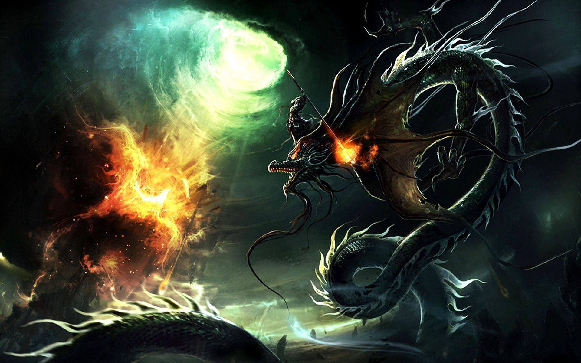 Drago bianco con fiamme, 1920x1200 WUXGA, PC Desktop