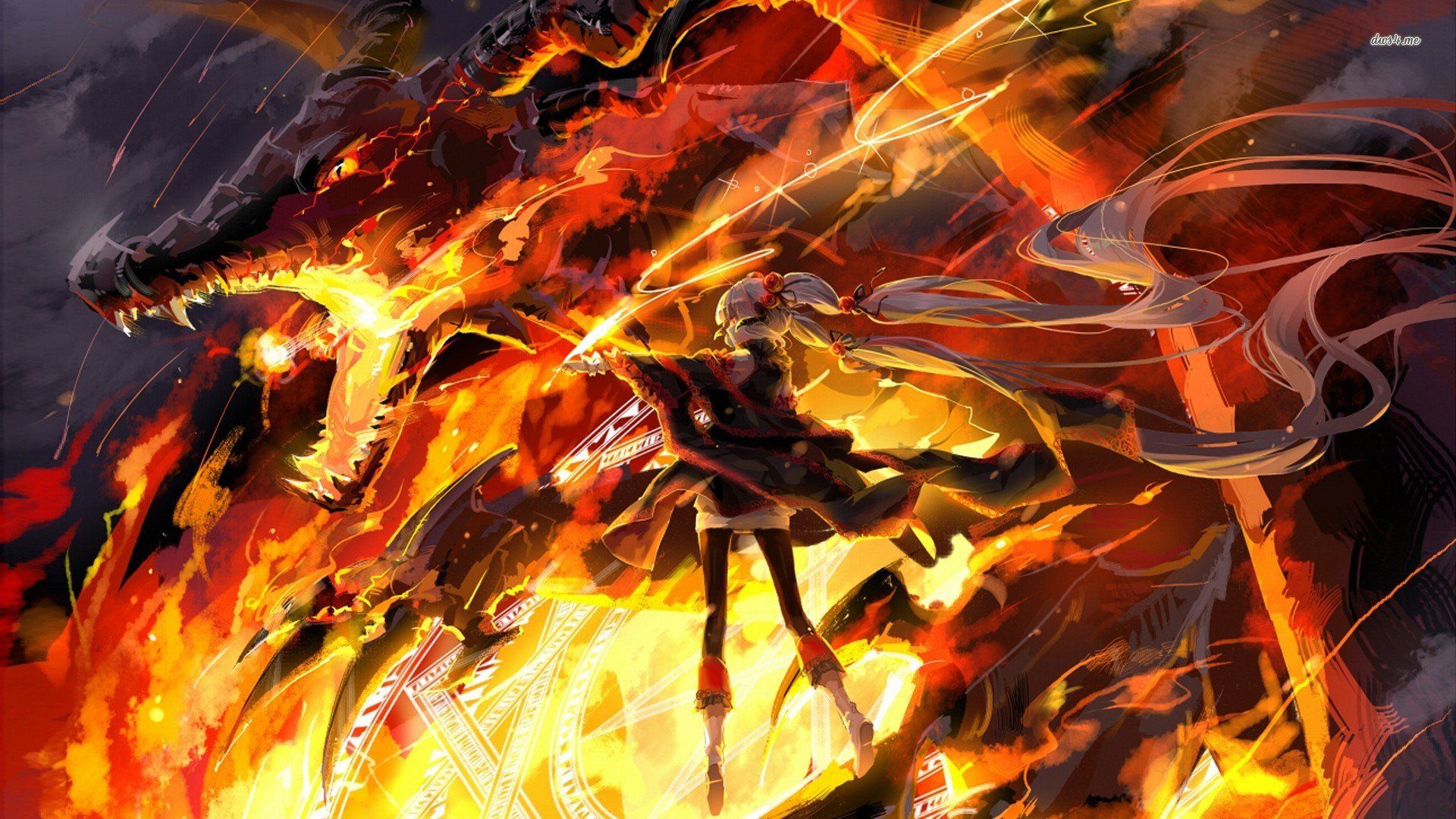 Drago di fuoco anime epico, 1920x1080 Full HD 1080p, Desktop