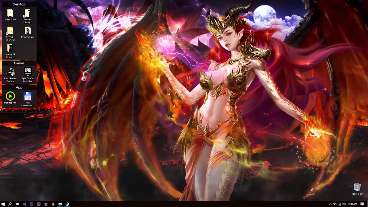 Ragazza drago fuoco alata, 1280x720 720p, Laptop