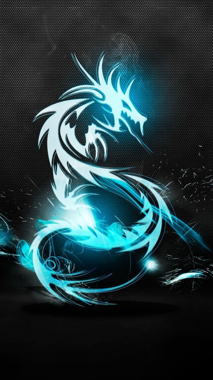 Drago astratto blu luminoso, 750x1334 Full HD Verticale, Smartphone