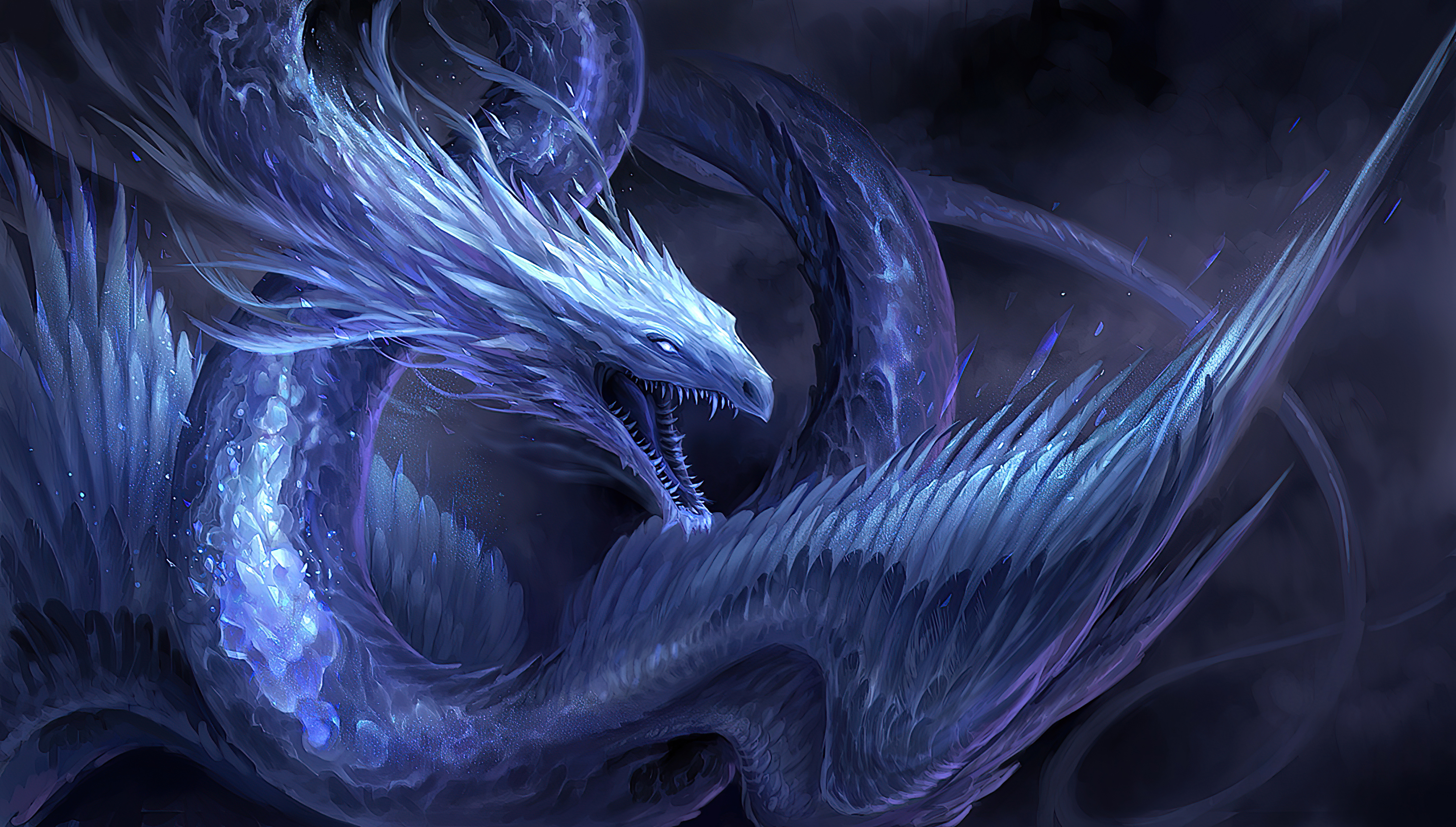 Drago di cristallo blu, 3840x2182 Ultra HD, 4K TV