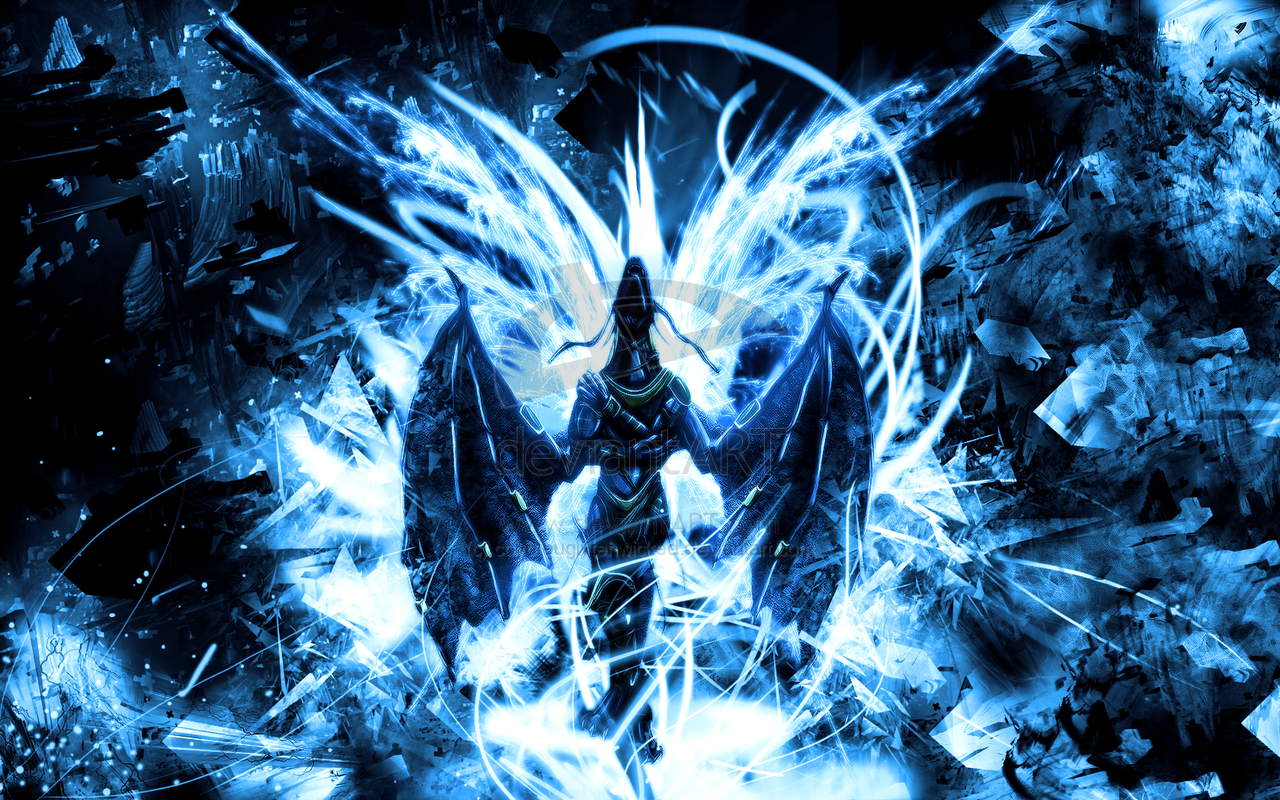 Drago blu ghiaccio alato, 1280x800 720p, PC