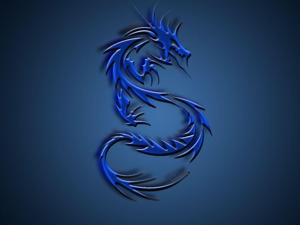 Drago blu stilizzato tribale, 1024x768 HD, Desktop