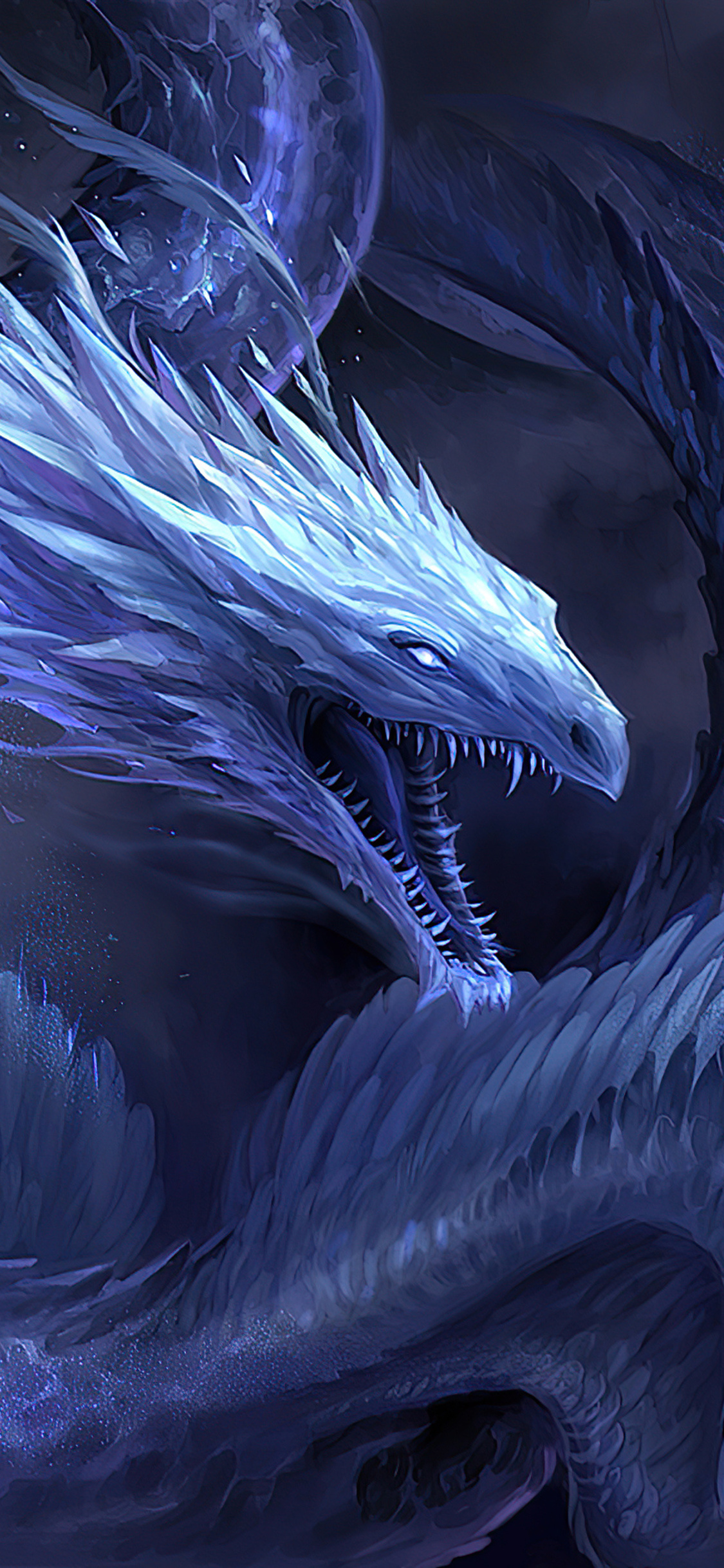 Drago di cristallo blu, 1125x2436 Verticale, Mobile