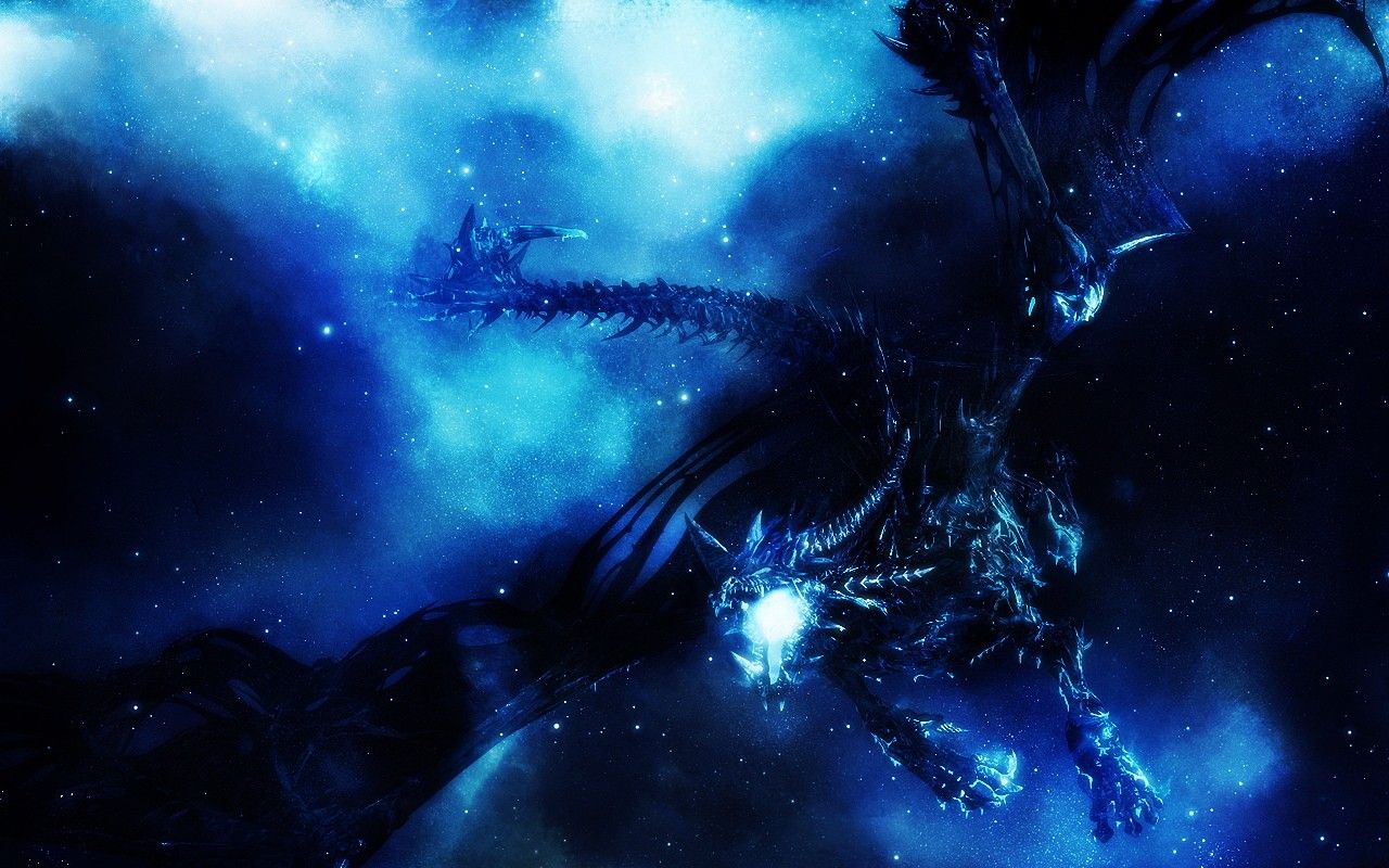 Drago blu tra le stelle, 1280x800 HD, Desktop