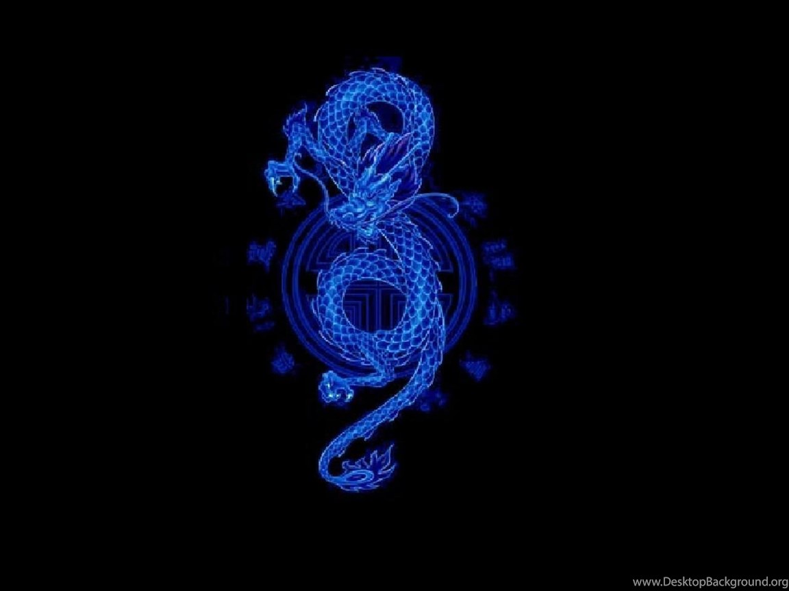 Drago blu luminoso su nero, 1152x864 HD, Laptop