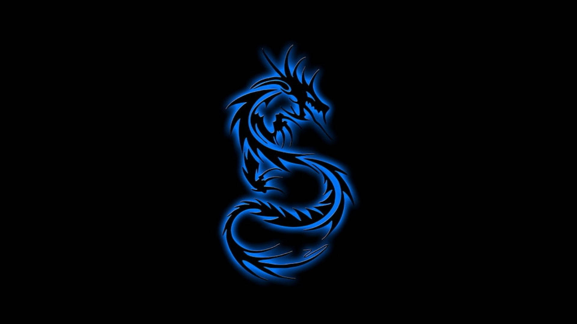 Drago blu neon tribale, 1920x1080 Full HD 1080p, Desktop