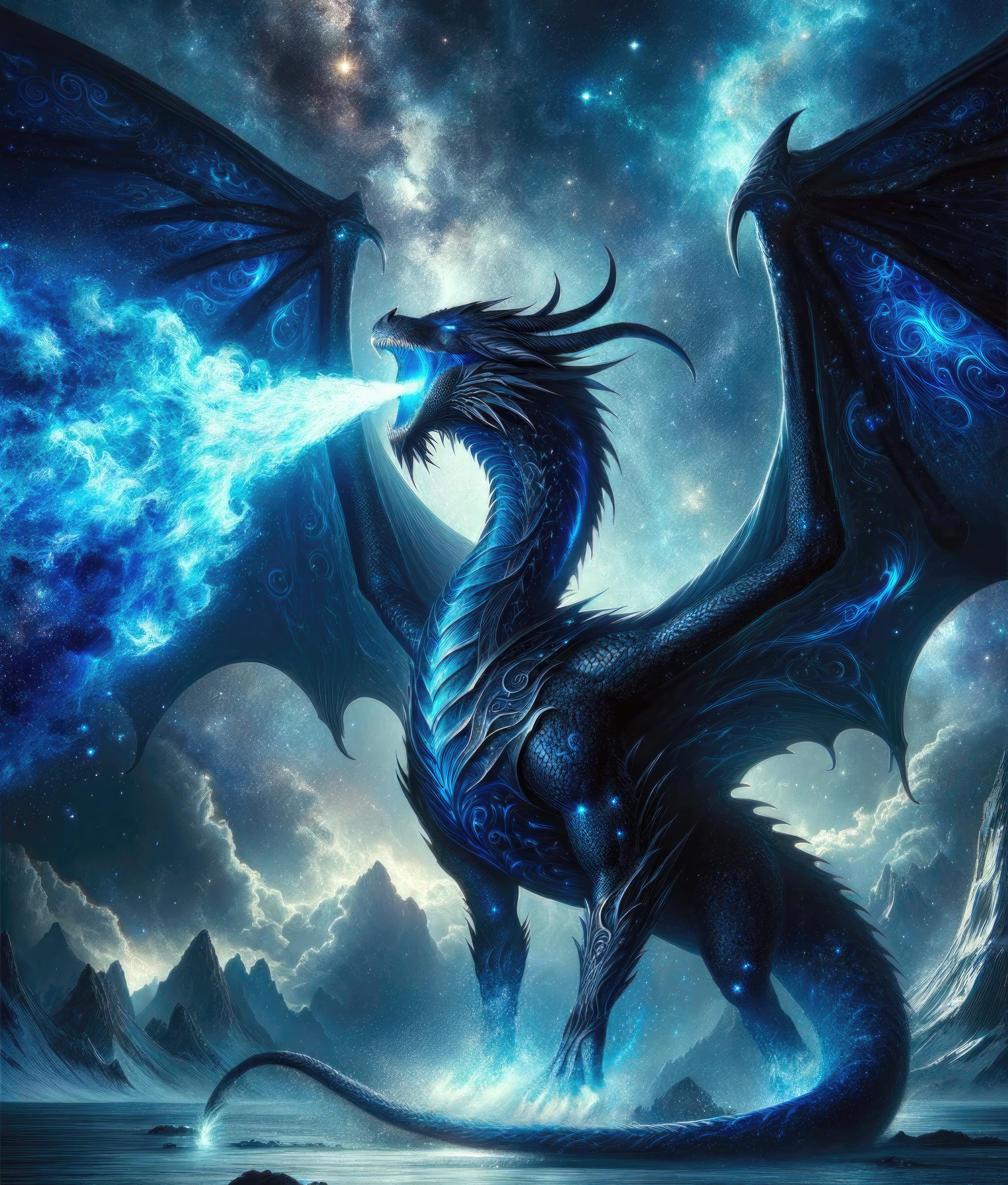 Drago blu cosmico fuoco, 2048x2406 Verticale, Xiaomi