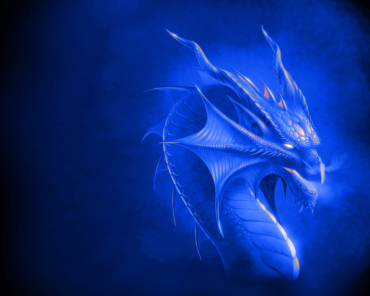 Testa drago blu fantasy, 1280x1024 720p, Laptop