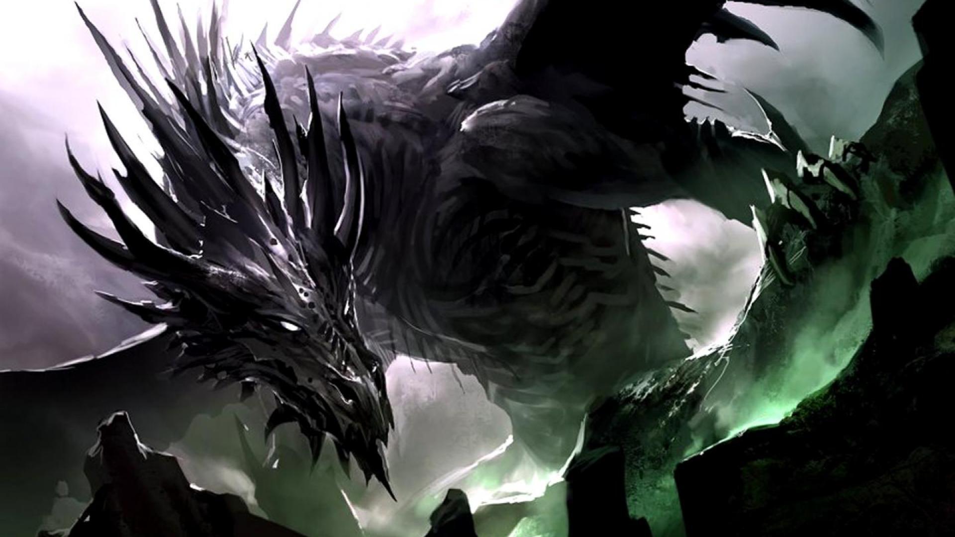 Drago nero scuro fantasy, 1920x1080 1080p, Laptop