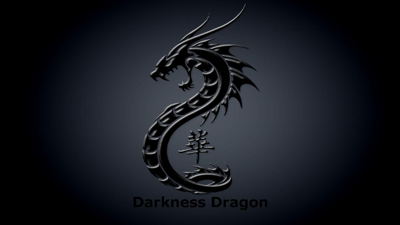 Drago nero stilizzato tribale, 1360x768 720p, Laptop