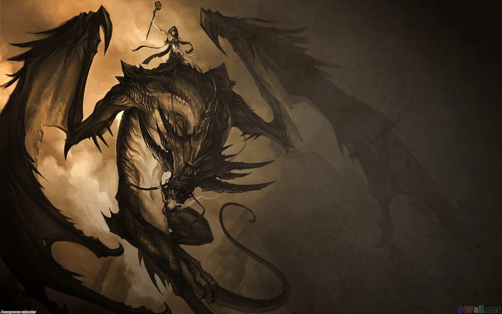 Drago nero con guerriero, 1680x1050 900p, HP Laptop