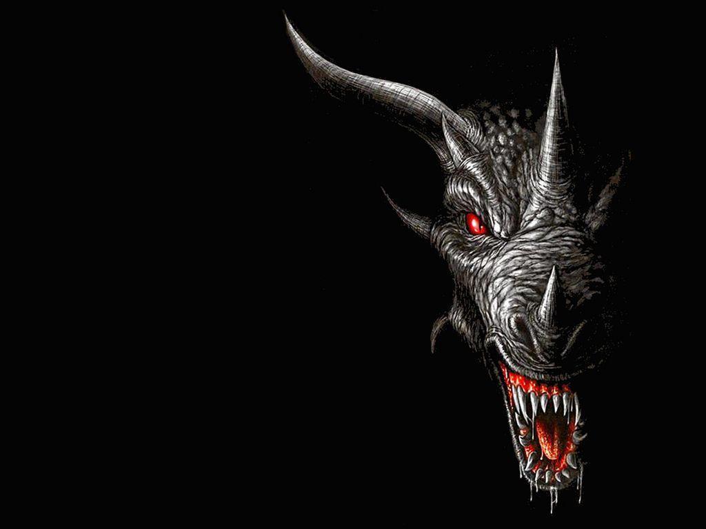 Testa drago nero occhi rossi, 1024x768 HD, Desktop