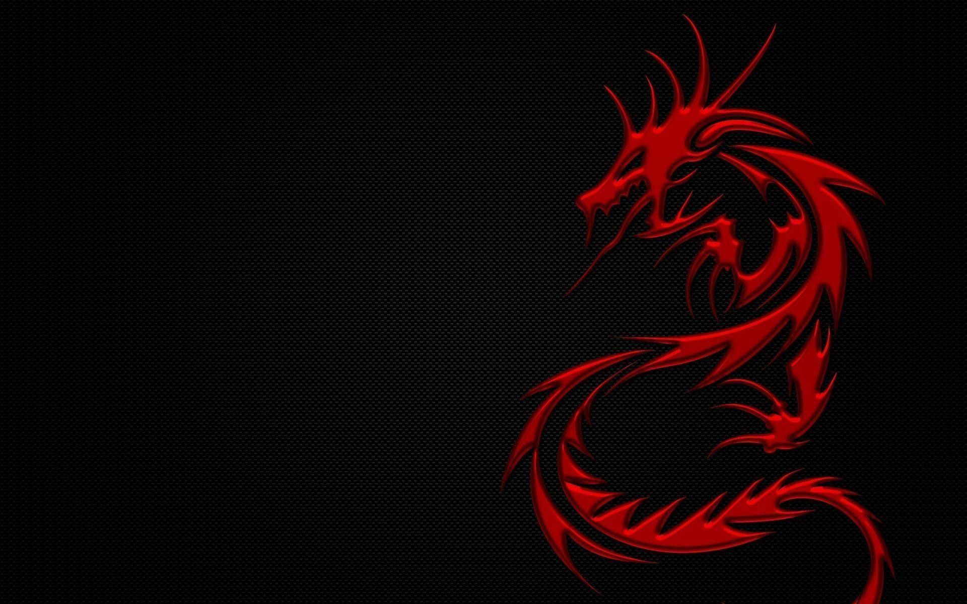 Drago rosso tribale sfondo nero, 1920x1200 WUXGA, Desktop