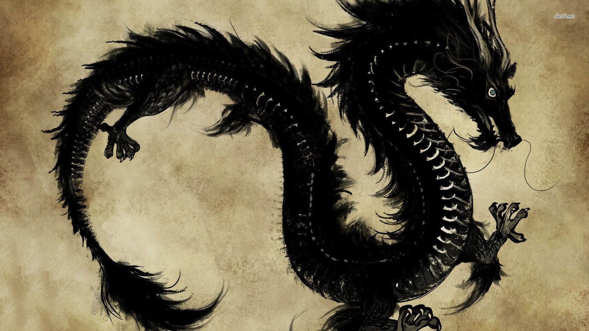 Drago nero stile orientale, 1920x1080 1080p, PC Desktop