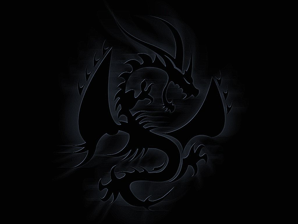 Drago nero stilizzato, 1024x768 HD, PC