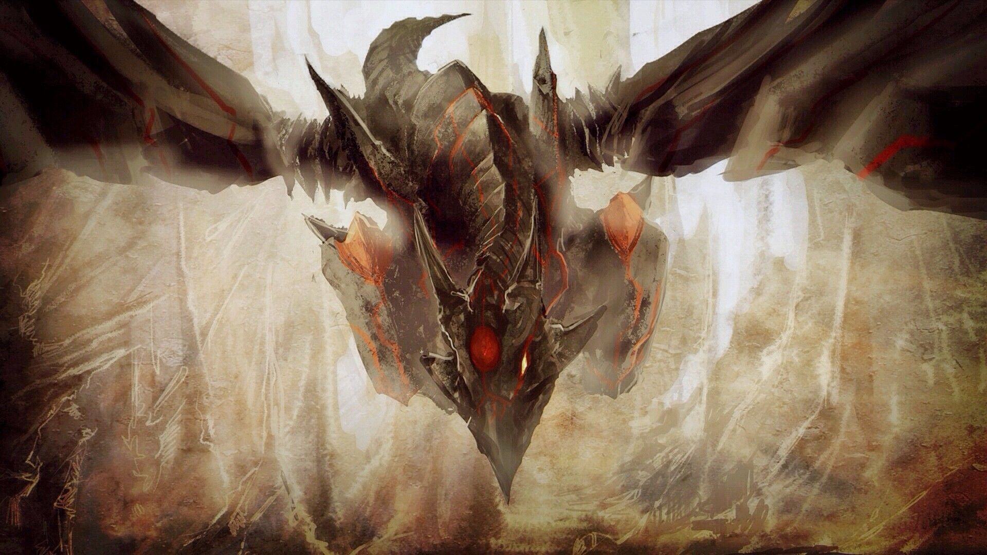Drago nero occhi rossi, 1920x1080 1080p, Laptop