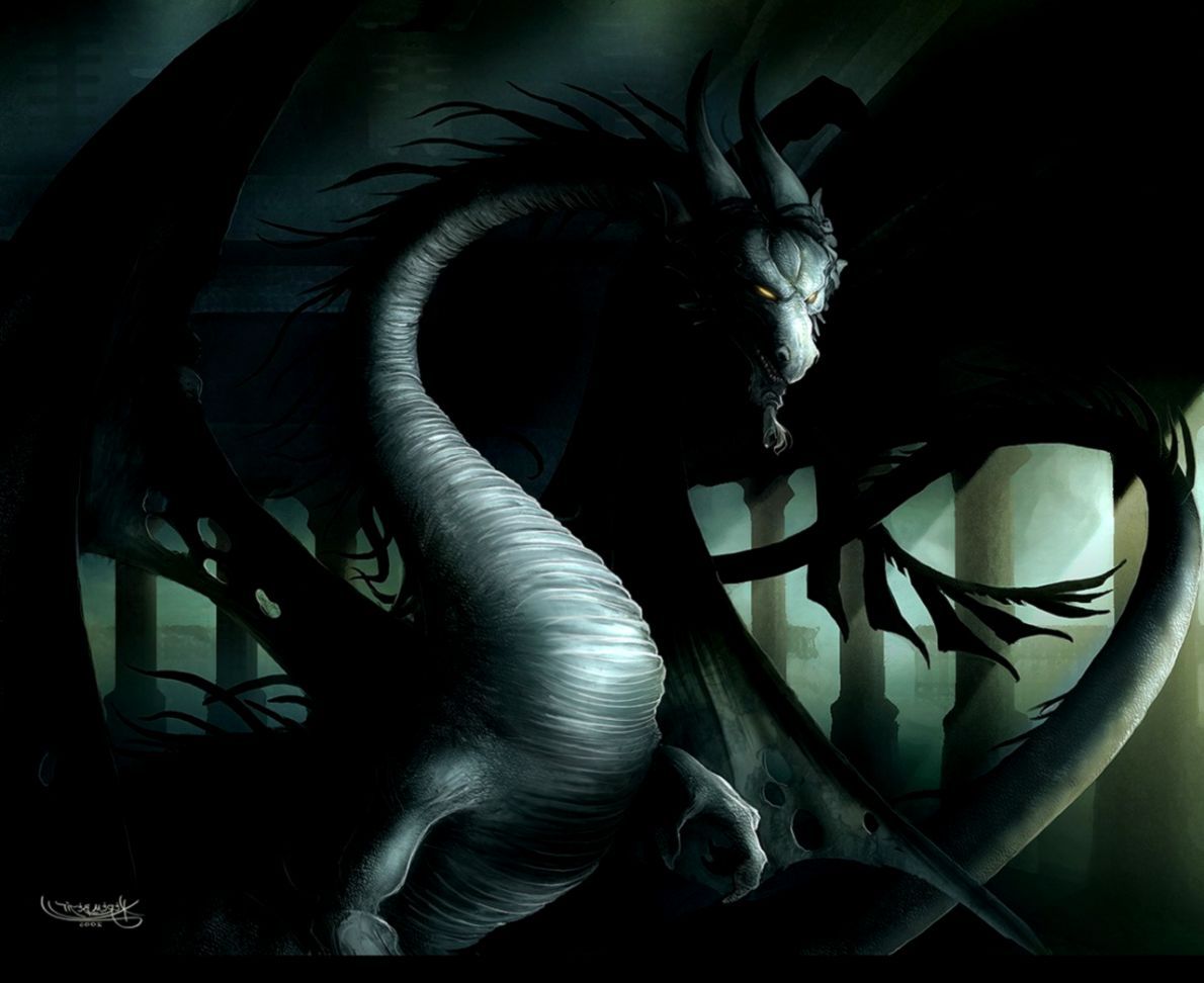 Drago nero nella foresta, 1190x972 HD, Desktop